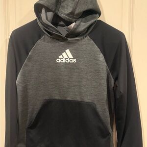 ADIDAS Boy's Hoodie Sweatshirt~ Gray & Black ~ sz M 10/